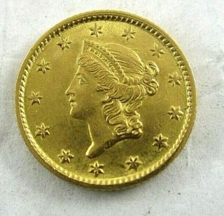 1854 Type 1 Gold $1 Dollar U.  S.  Coin Uncirculated