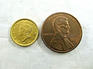 1854 Type 1 Gold $1 Dollar U.  S.  Coin Uncirculated 3