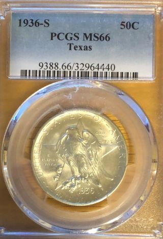 1936 - S Ms - 66 Texas Independence Centennial Classic Commemorative Half 9,  055