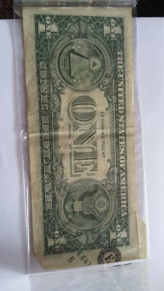 Error 1988 A One Dollar Federal Reserve Note 