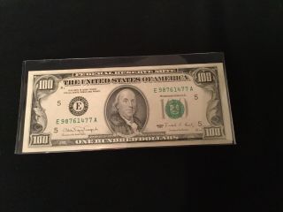 1990 One Hundred Dollar ($100) Richmond Federal Reserve Note Au