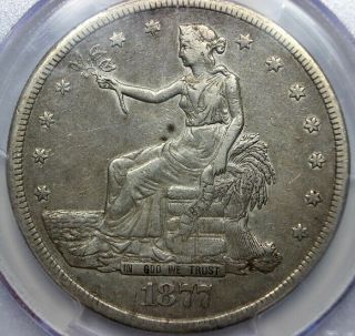 1877 - S,  Trade$1 Silver Dollar,  Pcgs Vf35