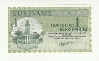 Suriname 1 Gulden 1984 Unc @