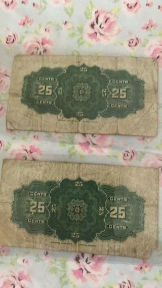 1923 & 1900 DOMINION OF CANADA 25 CENTS BANK NOTE paper money 4