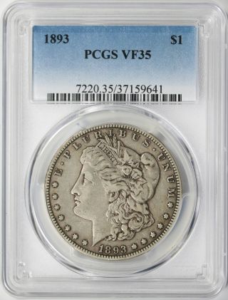 1893 Morgan Silver Dollar $1 Pcgs Vf35