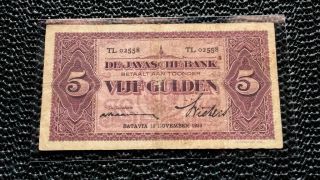 Netherlands Indies 1930 5 Gulden Coen P69