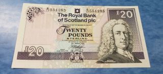 1999 British Royal Bank Of Scotland 20 Pounds Sterling Banknote (au)