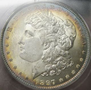 1897 - P Icg Ms 66 Toned Morgan Silver Dollar