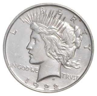 Early - 1922 - D - Peace Silver Dollar - 90 Us Coin 898