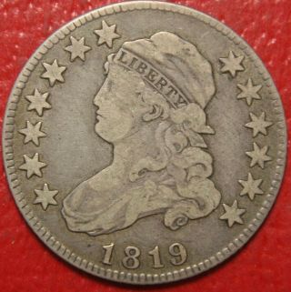 1819 Bust Quarter Small 9 B - 3 Boldly Doubled “25 C.  ” Variety Fine