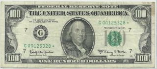 1963 Us $100 Federal Reserve Star Note Chicago Old Us Hundred Dollar Bill