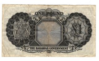 Bahamas 1 Pound issued 1953,  P15c Fine, 2