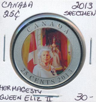 Canada 25 Cents 2013 Specimen Her Majesty Queen Elizabeth Ii