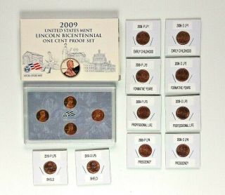 2009 - S Lincoln Proof Set,  Lp 1 To Lp 5 P& D From Penny Rolls