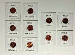 2009 - S Lincoln Proof Set,  LP 1 to LP 5 P& D from Penny Rolls 2