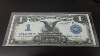 1899 $1 Black Eagle One Silver Dollar Large Bill US Note Blue Seal 3