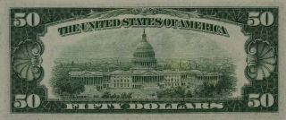 1934 C $50 FEDERAL RESERVE BANKNOTE YORK FR.  2105 - B CHOICE CU/UNC (580A) 2