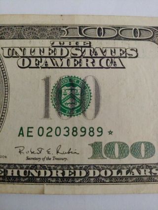 1996 $100 One Hundred Dollar Star Note - Low Serial Number Money 3