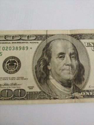 1996 $100 One Hundred Dollar Star Note - Low Serial Number Money 4