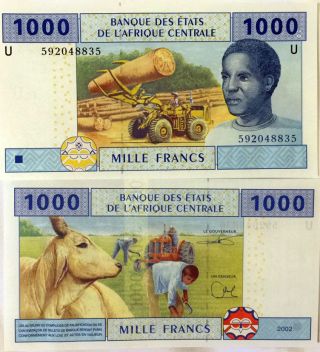 Central African State Cameroun 1000 1,  000 Francs 2015 U Unc