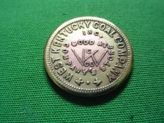 Kentucky Coal Scrip 5¢ West Kentucky Coal Company - Earlington - Ky - Hopkins County