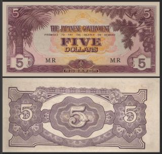 Malaya,  5 Dollars,  Nd (1942) Wwii,  P - M6c,  Aunc