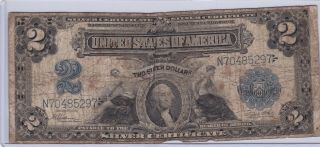 Series 1899 Two Dollars Silver Certificate Mini Porthole $2 Note Fr258 | 2