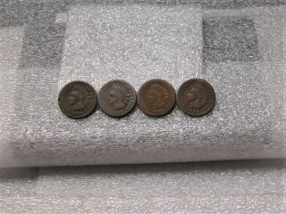 1880 1881 1882 1883 Indian Head Penny One 1 Cent 3 Different 1c Coins Pennies