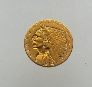 1914 - D Indian Head $2.  5 Dollar Quarter Eagle Gold Coin