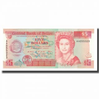 [ 566777] Banknote,  Belize,  5 Dollars,  1990,  1990 - 05 - 01,  Km:53a,  Unc (63)