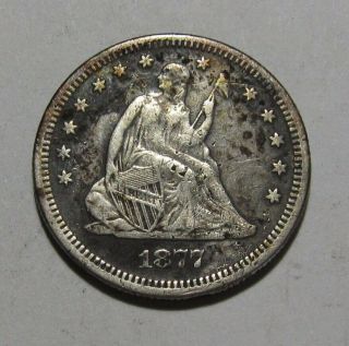 1877 S Seated Liberty Quarter - Very To Extra Fine Details - 202su