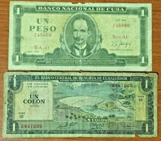 El Salvador 1 Colon 1980,  1 Peso " Kba Territorio Libre De America " (scarce)