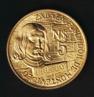 Uruguay 5 Pesos 1976.  Alum,  Bronze Very
