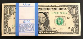 100 One Dollar Bills $1 Birth Year Anniversary Millennial Pack Fancy Trinary 2