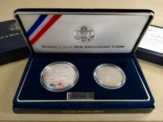 1991 - 1995 World War 2 Wwii 50th Ann.  Proof Commemorative Coin Set Ogp &