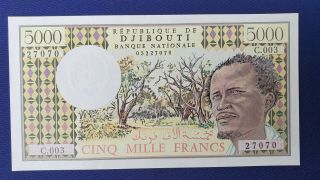 Djibouti 5000 5,  000 Francs P 38 C Unc
