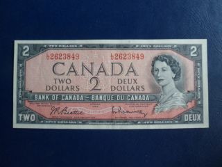 1954 Canada 2 Dollar Bank Note - Beattie/raminsky - Lu2623849 - Ef - Au Cond.  18 - 221
