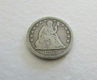 1857 - O Liberty Seated Quarter 25c Rare Orleans