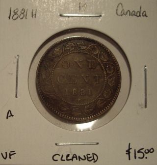 A Canada Victoria 1881h Large Cent - Vf