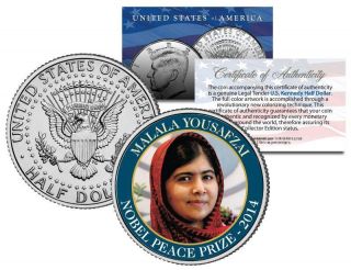 Malala Yousafzai Nobel Peace Prize 2014 Medal Winner Jfk Half Dollar Us Coin
