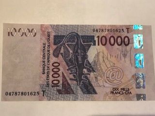 West African State 10,  000 10000 Francs 2003 P 818t Au - Unc Forgery Note Rare