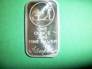 1oz Silvertowne Silver Bar - Prospector Design - 999 Fine (1) Is Use.  (4)