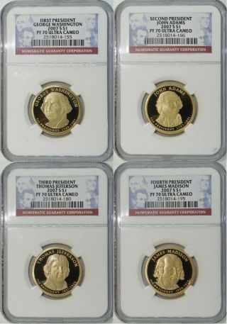 2007 S Annual Presidential 4 - Coin Proof Set / Ngc Pf70 Proof Ultra Cameo