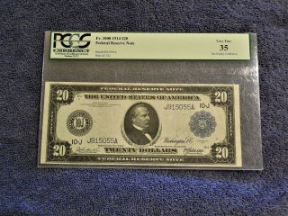 Fr.  1000 1914 Frn $20 Kansas City Burke/mcadoo Pcgs Graded Very Fine 35 6 Digits