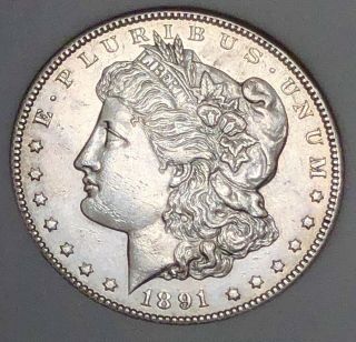 1891 - Cc Morgan Silver Dollar - Au Scarce Coin