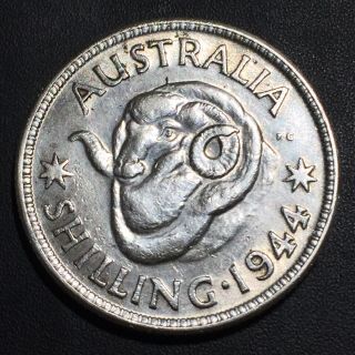 Old Foreign World Coin: 1944 Australia Shilling, .  925 Silver
