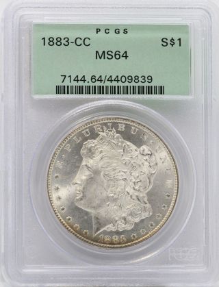 1883 - Cc Morgan Silver Dollar Pcgs Certified Ms64 Carson City Green Label - Lf024