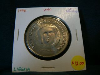 Liberia $50 Dollars Fight Hunger Through Space Exploration Face On Mars Coin