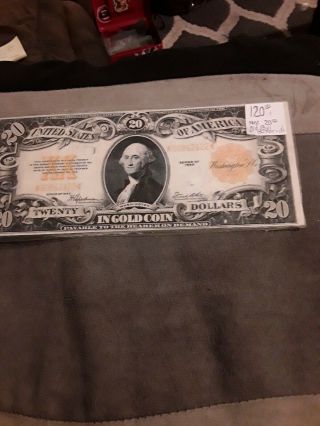 1922 Series Us $20 Twenty Dollar In Gold Coin Certificate Speelman / White