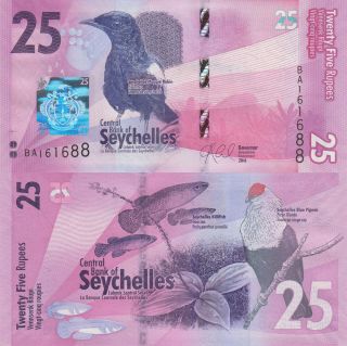 Seychelles 25 Rupees (2016) - Birds/fish/flowers - P48 Unc